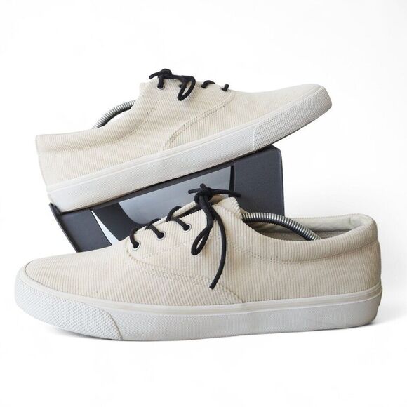 Sperry Top-Sider Striper Ii CVO Casual Sneakers Ivory Corduroy STS24714 Men's 12 - Picture 1 of 11